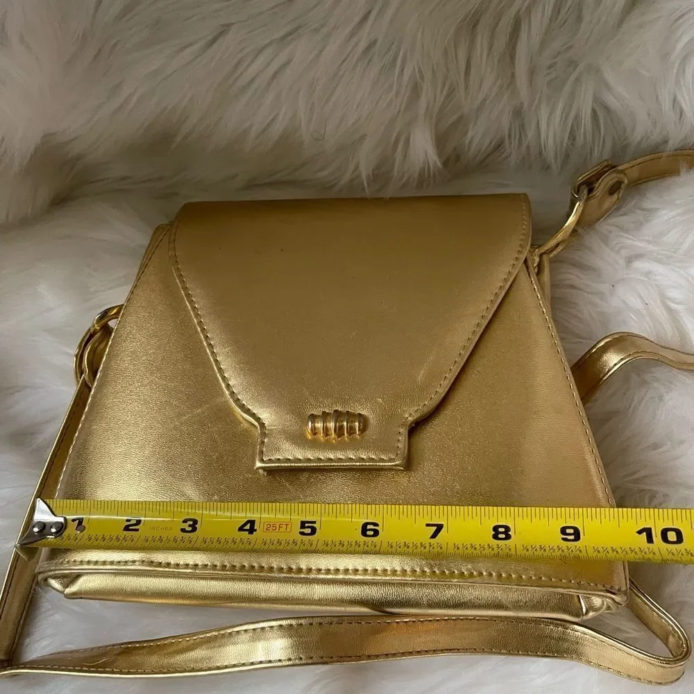 Rush Hour faux leather gold metallic crossbody bag